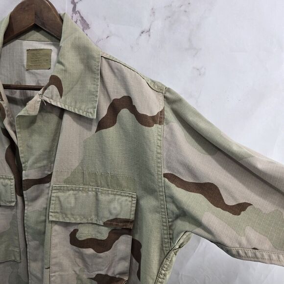 Vintage Desert Camo Jacket Men Medium Regular Hot Weather Field Nato Tri Color - Picture 11 of 12